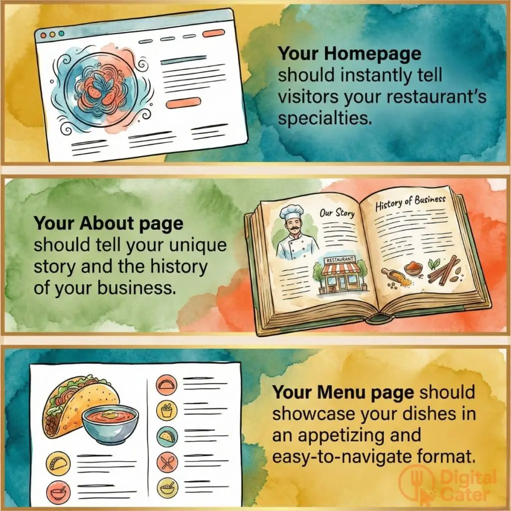 essential pages for restaurant website