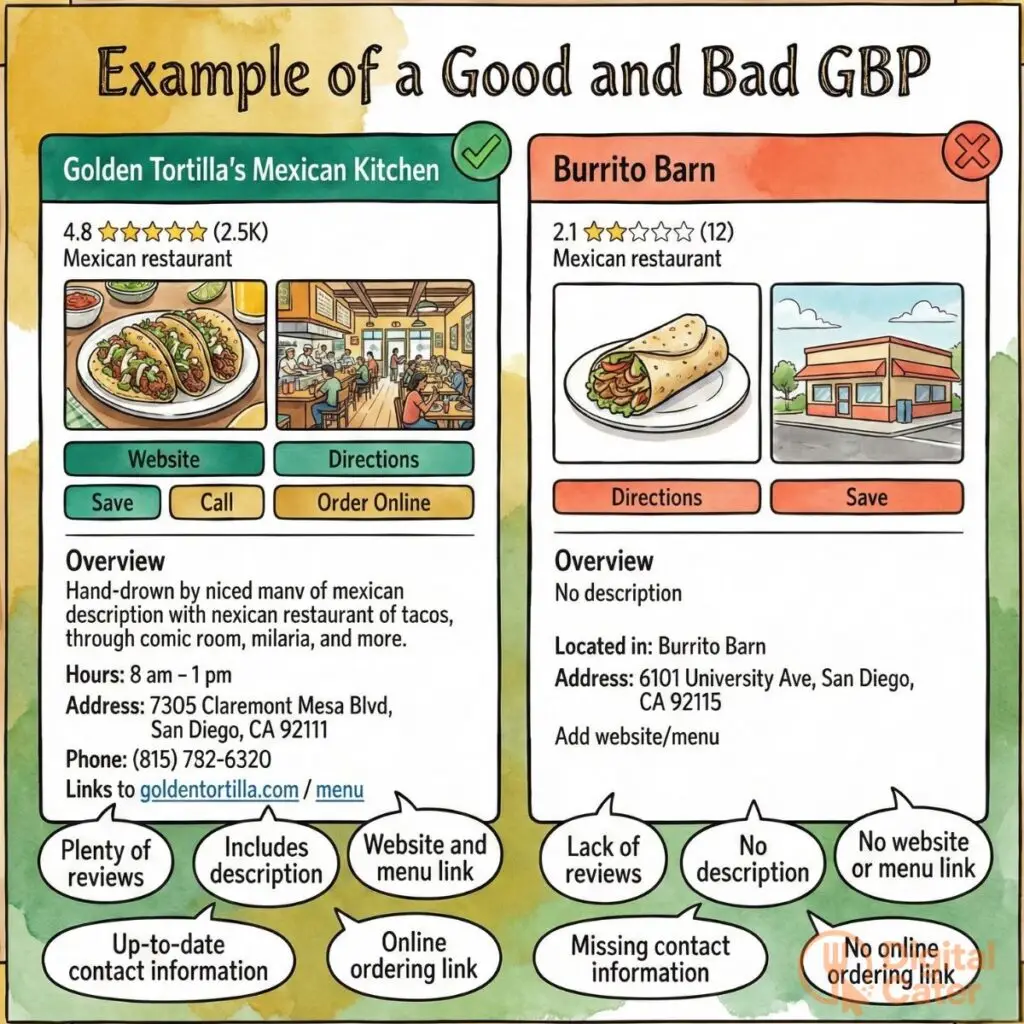 example of a good and bad GBP