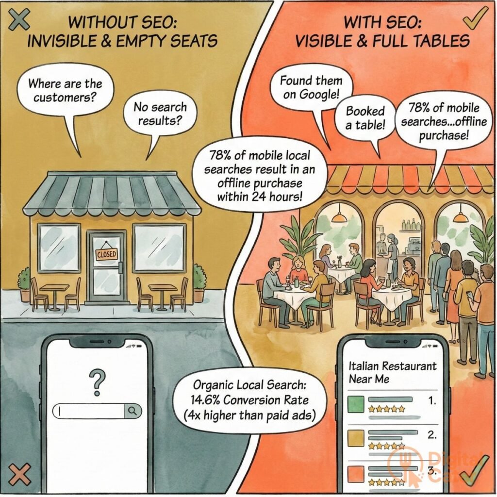 With and Without Seo For Restaurants