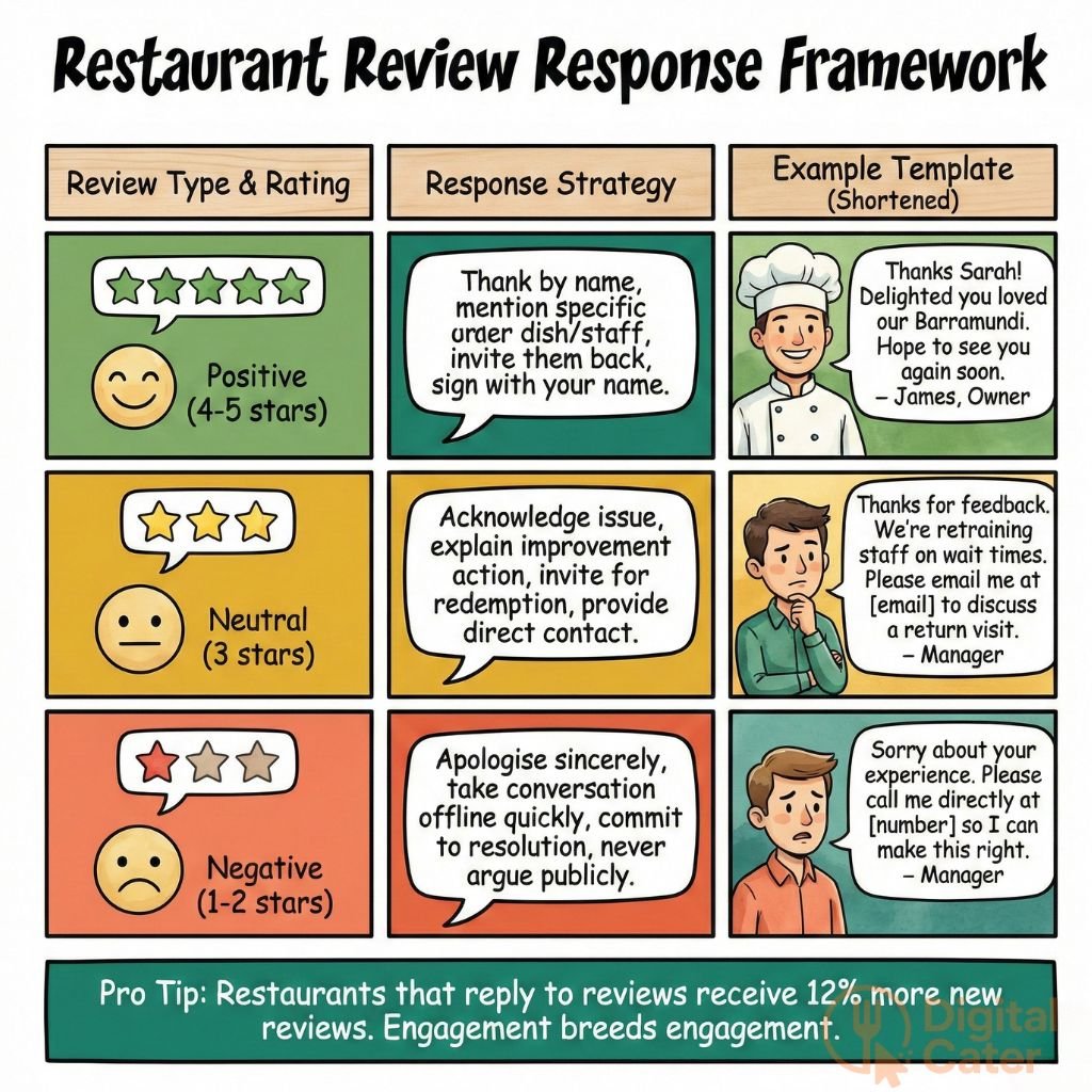 restaurant review response framework