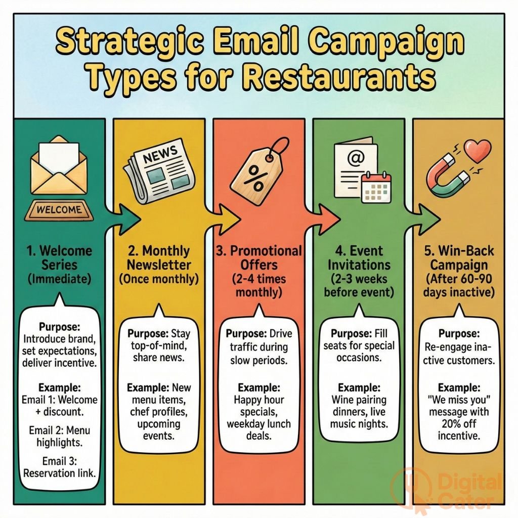 strategic email campaign types for restaurants