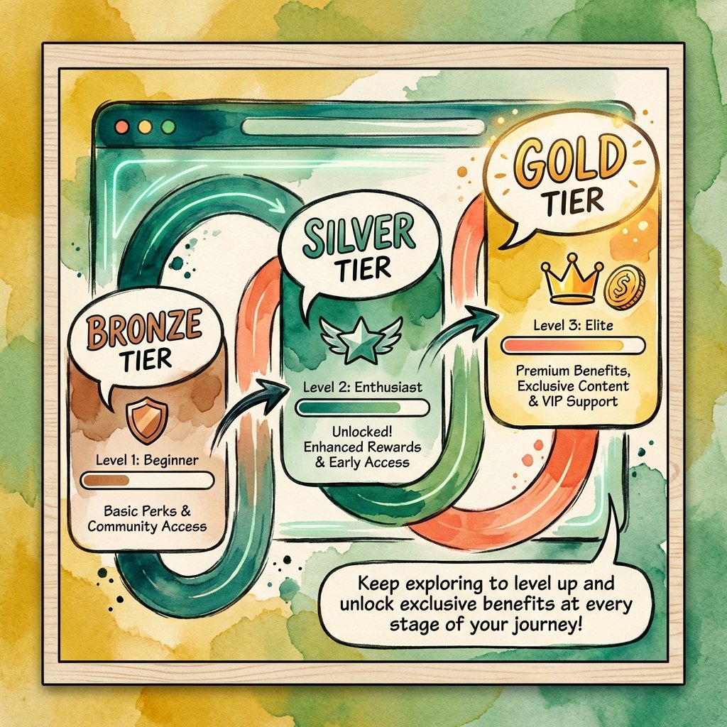 Digital membership progression from bronze to gold