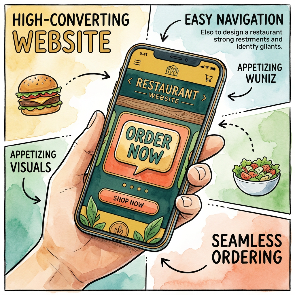 Smartphone showing restaurant online ordering website