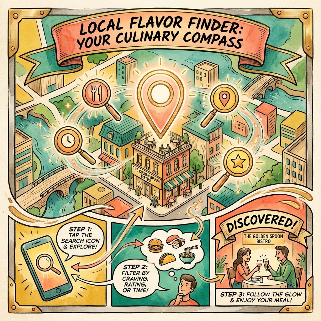 Map showing local SEO restaurant search