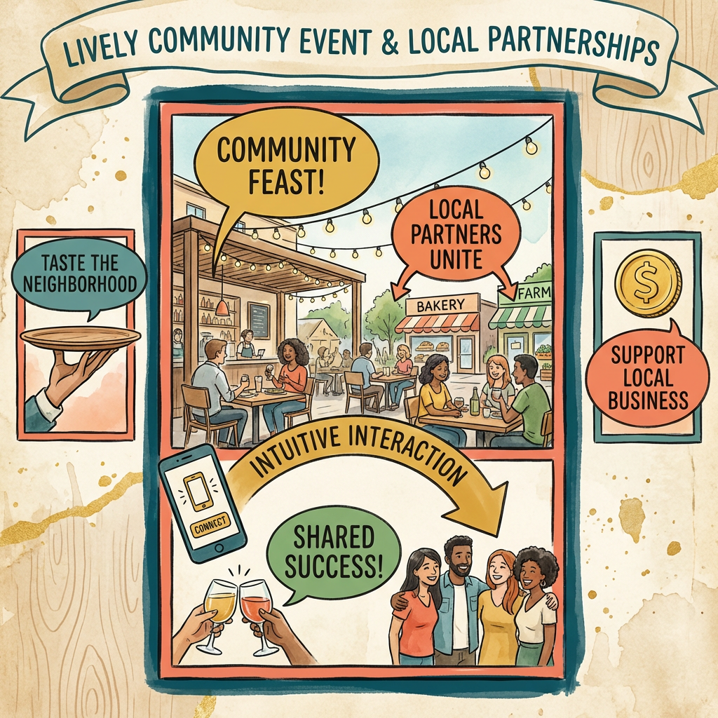 Restaurant hosting a vibrant community event