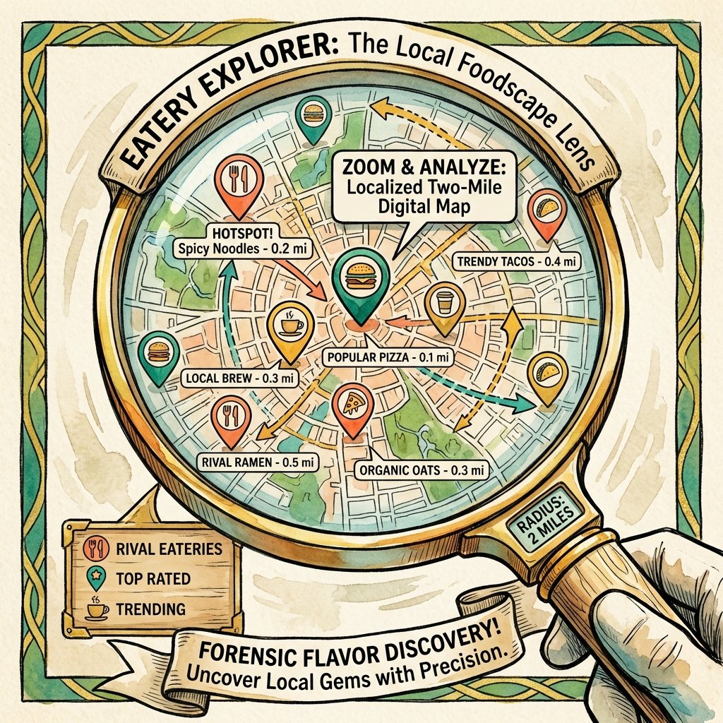 Analyzing true local competitors within a delivery radius
