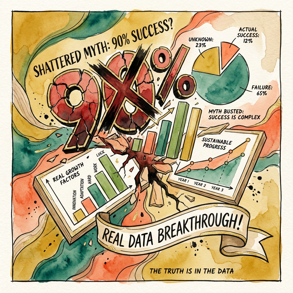 Comic style infographic debunking the 90 percent restaurant failure myth
