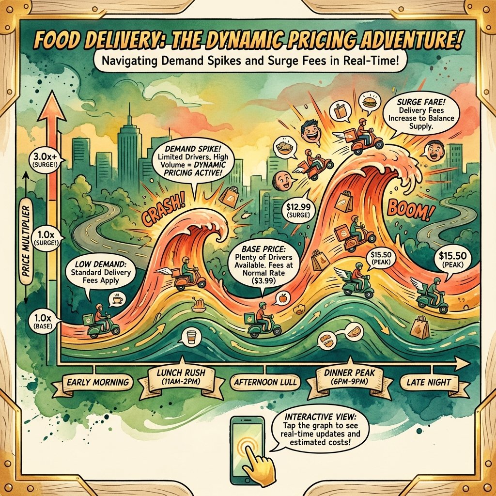 Dynamic pricing graph for food delivery