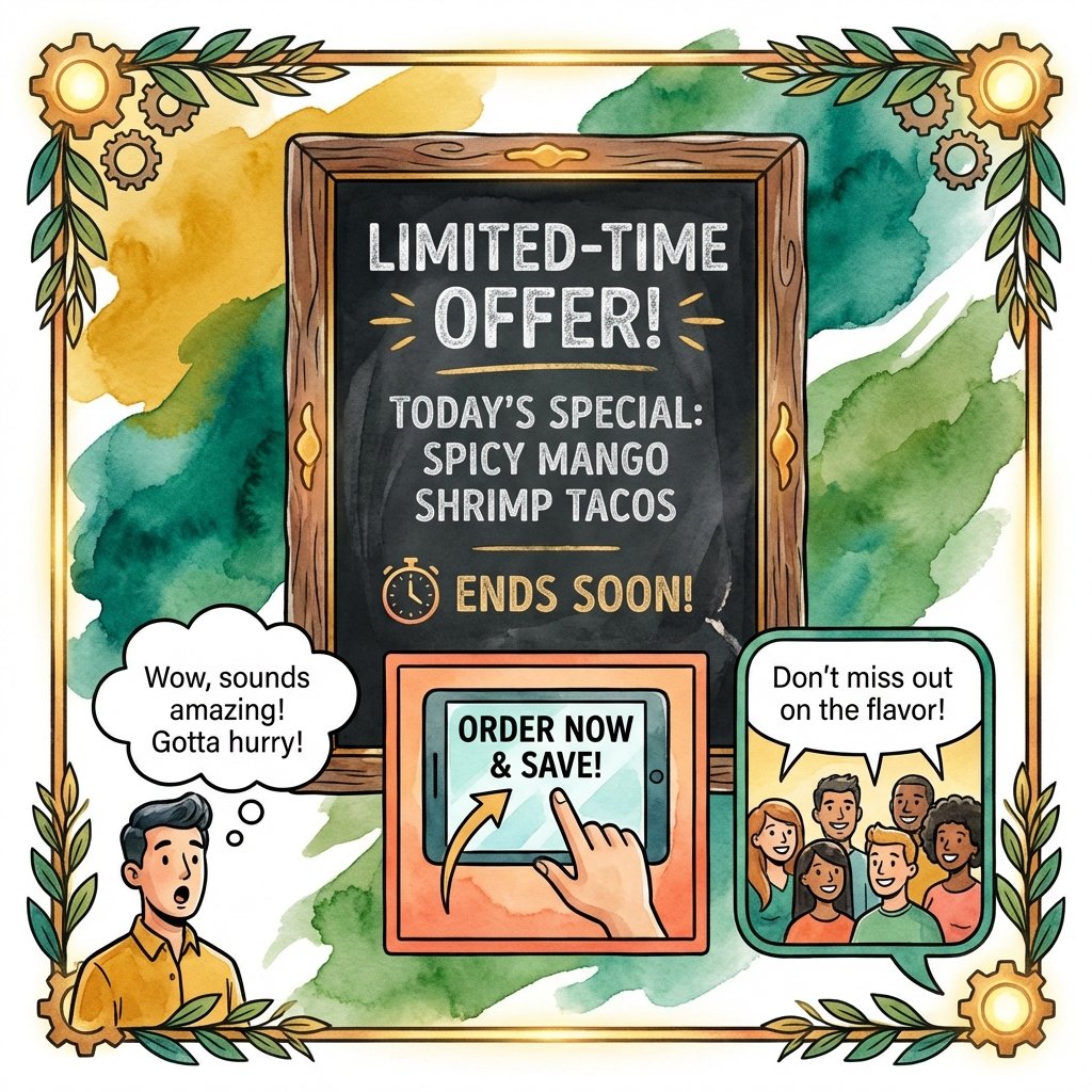 Restaurant limited-time offers chalkboard