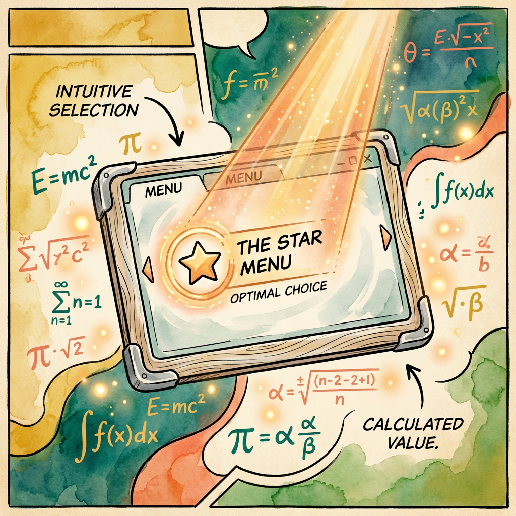 Graphic showing a glowing spotlight on a highly profitable 'Star' menu item.
