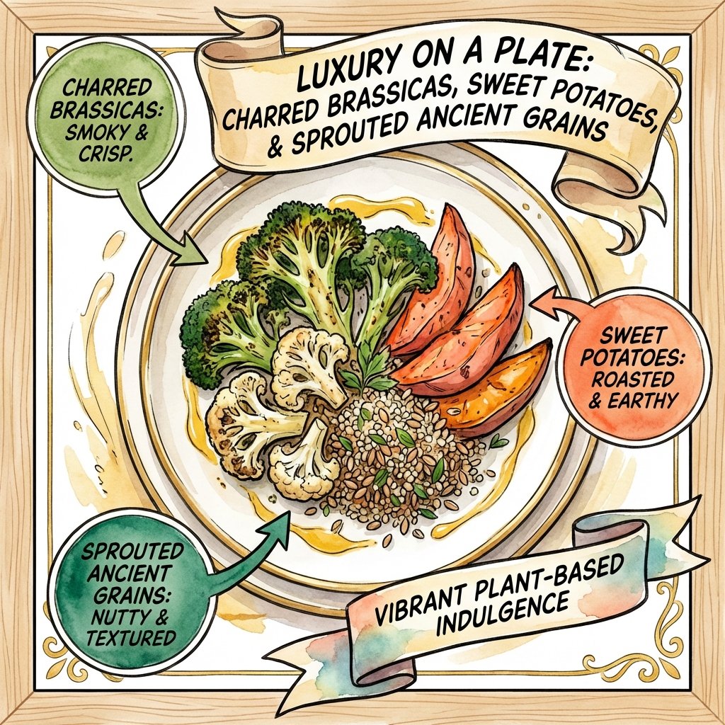 Luxurious fiber-rich wellness focus taking the center of the plate
